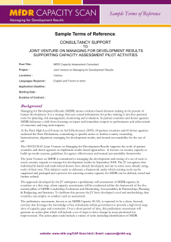 Terms of reference - Managing for Development Results