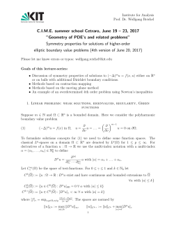 23, 2017 ”Geometry of PDE`s and related problems” Symmetry