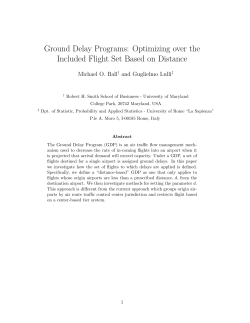 Ground Delay Programs - Institute for Systems Research