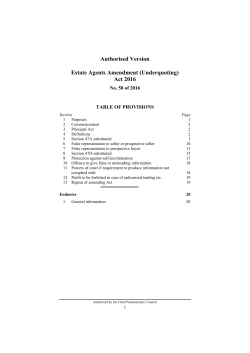 Estate Agents Amendment (Underquoting) Act 2016
