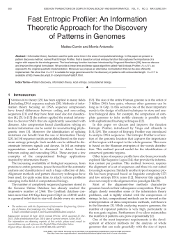 Fast Entropic Profiler: An Information Theoretic Approach for the