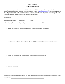 Talon Robotics Captain`s Application