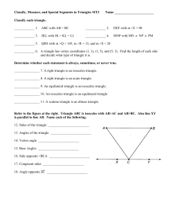 Classify each triangle