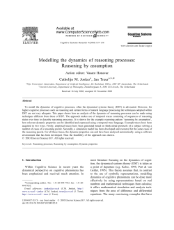 M odelling the dynamics of reasoning processes: Reasoning by