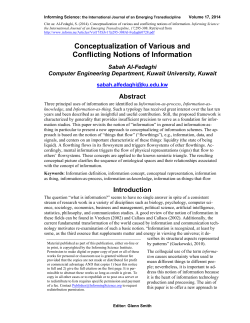 Conceptualization of Various and Conflicting Notions of Information
