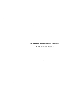 The German Prepositional Phrase: A Pilot CALL Module