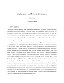 Market Entry and Network Investment