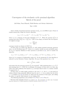 Convergence of the stochastic cyclic proximal algorithm Sketch of