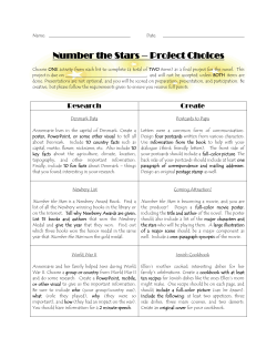 Number the Stars &ndash; Project Choices