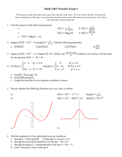 Math 1401: Practice Exam 3