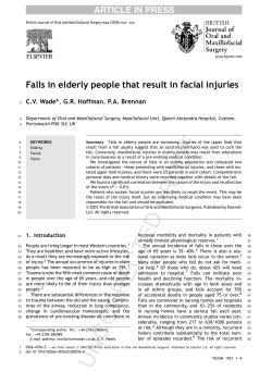 Falls in elderly people that result in facial injuries