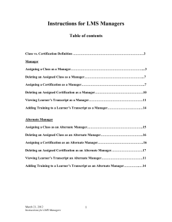 Instructions for LMS Managers