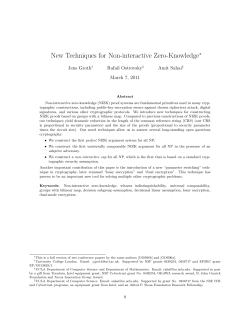 New Techniques for Non-interactive Zero