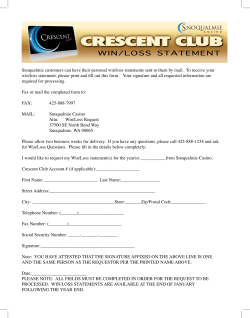 Snoqualmie customers can have their personal win/loss statements