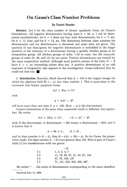 On Gauss`s Class Number Problems