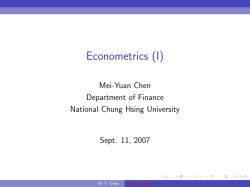 Econometrics (I)