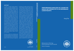 PERFORMANCE ANALYSIS OF COGNITIVE RADIO NETWORKS