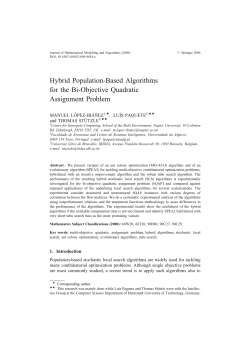 Hybrid Population-Based Algorithms for the Bi