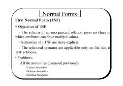 Normalization Theory