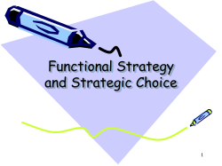 Functional Strategy and Strategic Choice