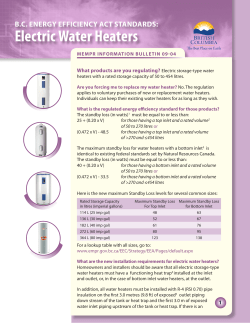 Electric Water Heaters - Province of British Columbia
