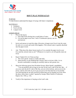 don`t play with satan - Fun Family Home Evening Lessons