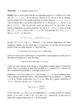 Theorem :- is strongly chaotic on Z Proof. First we will to show that