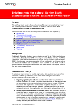 Sub report - Bradford Schools Online