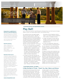 Play Ball! - RiverPoint Capital Management