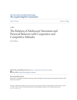 The Relation of Adolescent Narcissism and Prosocial Behavior with