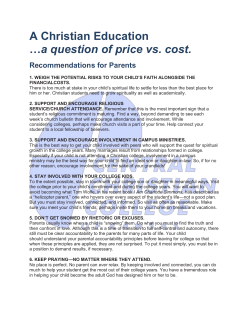 Price vs. Cost - Central Christian College of Kansas