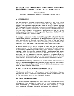 DO STOCHASTIC TRAFFIC ASSIGNMENT MODELS CONSIDER
