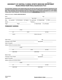player health history questionnaire form
