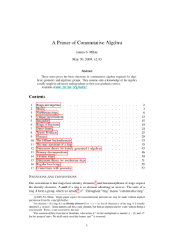 A Primer of Commutative Algebra