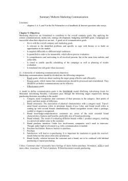 Summary Midterm Marketing Communication Literature: chapters 5