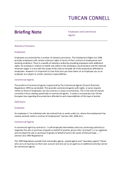 Employees and Commercial Agents