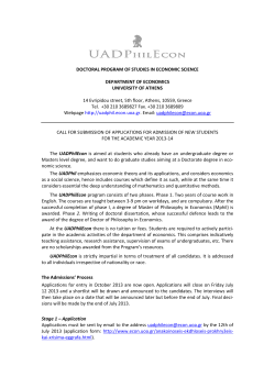 DOCTORAL PROGRAM OF STUDIES IN ECONOMIC SCIENCE