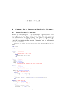 Tic-Tac-Toe ADT