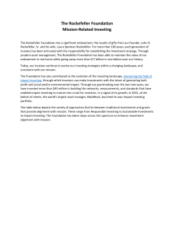 The Rockefeller Foundation Mission
