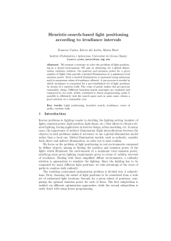 Heuristic-search-based light positioning according to