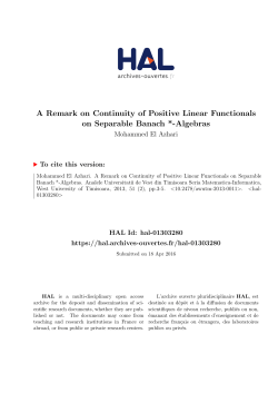 A Remark on Continuity of Positive Linear Functionals on