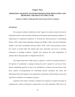 Chapter Three DESIGNING ADAPTIVE SYSTEMS FOR DISASTER