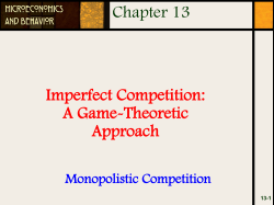 Monopolistic Competition The Chamberlin Model Assumption