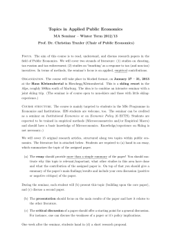 Topics in Applied Public Economics