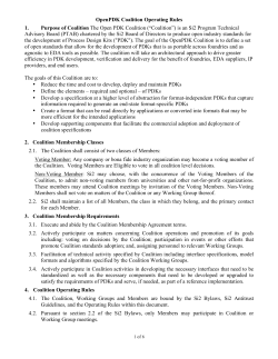 OpenPDK Coalition Operating Rules 1. Purpose of Coalition The