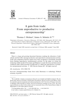 A gain from trade: From unproductive to productive entrepreneurship
