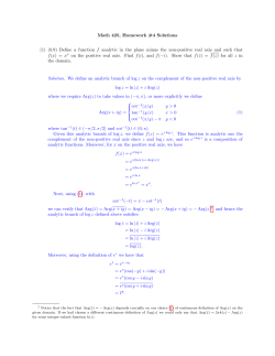 Math 425, Homework #4 Solutions (1) (8.9) Define a function f