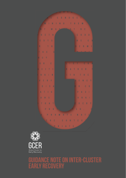 GUIDANCE NOTE ON INTER-CLUSTER EARLY RECOVERY