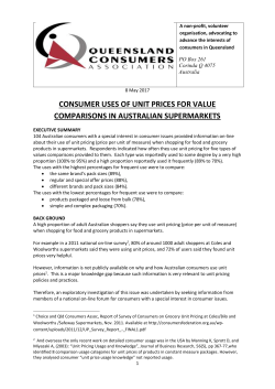 consumer uses of unit prices for value comparisons in australian