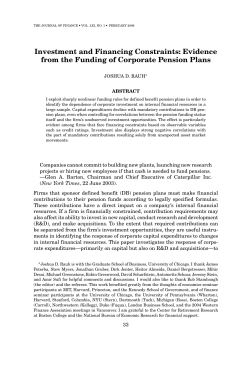 Investment and Financing Constraints